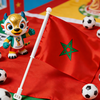 2026 En gros, Décoration de la Fête Nationale du Maroc et de neuf pays africains, en toile numérique double face avec bandeau en polyester, pour la vente en gros au Maroc