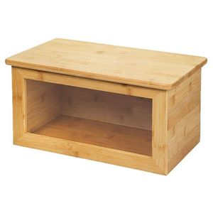Caja de pan de bambú LCJG con panel de vidrio 30x15x12cm, almacenamiento de cocina para pan y productos de panadería - Product Image 4