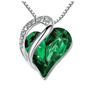 Collier en forme de cœur pour femmes, bijoux géométriques, pierre de naissance, chaîne à clavicule, cadeau, nouvelle collection 2020