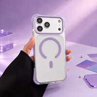 Coque de téléphone transparente en PC, protection d'angle renforcée minimaliste pour iPhone