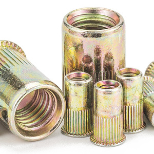 Rivets à tête plate zingués M3-M12 de l'usine Bibo Yaente |   Écrous à sertir moletés à tête plate en acier inoxydable 304 - Product Image 2