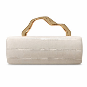 Wholesale Solid Pattern Clutch Bag with Gold Handle Chains Magnetic Closure Chain Strap Evening Party Fashion Evening <b>Purse</b> - Product Image 2