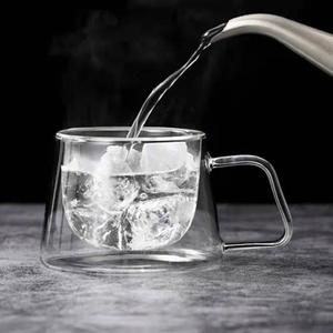Tazza Personalizzata con Logo 200ml Resistente al Calore e al Freddo Tazza da <span class=keywords><strong>Caffè</strong></span> <span class=keywords><strong>Espresso</strong></span> in Vetro a Doppia Parete con Manico - Product Image 3