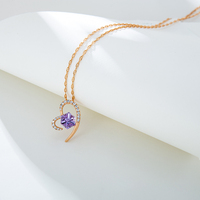 X000672455 XUPING Bijoux Significatif Violet Coeur Cristal Élégant 18K Plaqué Fine Dames Bijoux Colliers