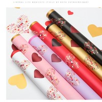 Papier d'emballage pour fleurs Qibai, nouveau design de fleuriste, luxe léger, imperméable, épaissi, imprimé à l'encre, 57x57M, emballage cadeau