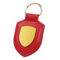 Porte-clés de voiture en cuir de luxe personnalisé en gros avec logo bouclier