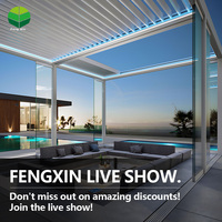 Fengxin Patio Persiennes Systèmes de toiture Gazebo en aluminium Pergola commerciale Restaurant Couverture extérieure