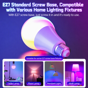 หลอดไฟ LED 9W เปลี่ยนสีได้ ปรับความสว่างได้ ขั้วเกลียว E27 สร้างบรรยากาศโรแมนติกในห้องนอน ไฟกลางคืนขนาดเล็ก - Product Image 1