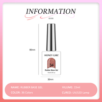 Kit de Uñas Profesional HONEY GIRL, Acabado Mate, 36 Colores, Gel Base de Goma a Base de Agua, Ecológico, Secado Rápido, Vegano, No Tóxico