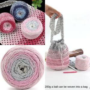 <span class=keywords><strong>Filo</strong></span> di Cotone Cavo Tondo Sfumato Effetto Galassia Scintillante da 1,5 mm, Tinto a Segmenti, per Uncinetto e Borse, Colore Argento, per Decorazioni a Torta - Product Image 4