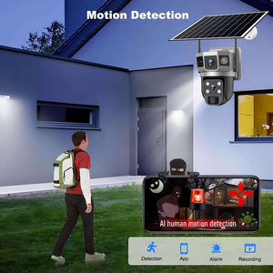 Cámara de Seguridad Solar PTZ V380 AOV IP66 Impermeable de 3MP 4G para Exteriores con Doble Lente, Audio Bidireccional y Alarma por Voz - Product Image 3