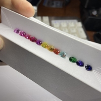 12 Farben 5A Qualität 5x7mm Oval Geschliffener Grüner Rosa Blauer Gelber Regenbogen Saphir Synthetischer Korund Loser Edelstein