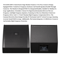 Enceinte de monitoring de scène passive 450W 15 pouces (système de monitoring 2 voies) Enceintes de monitoring de scène professionnelles pour extérieur