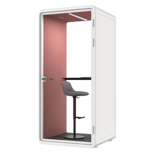 Modern Soundproof Office Pod with LED Lighting and <b>Adjustable</b> <b>Stool</b> for Home Office Privacy Work Booth - Product Image 2