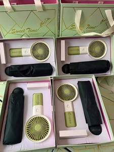 Corporate <b>Gift</b> Set Portable USB Rechargeable Handheld Fan Folding Umbrella Kit Custom Logo Bulk Wholesale Business Events - Product Image 3