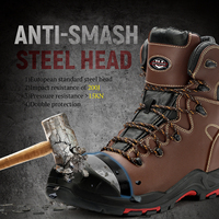 Botas de Seguridad Resistentes para Hombre, con Puntera de Acero Anti-Impactos, Impermeables, Resistentes al Aceite HRO y Antideslizantes, con Suela de Goma