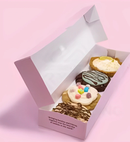 Vente directe usine : Boîtes à pâtisserie auto-élevantes en papier gaufré avec doublure en mousse pour macarons de Noël, aliments en conserve et chewing-gums