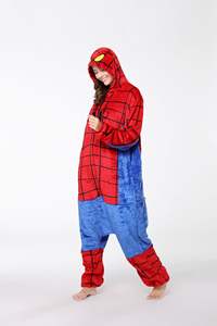 Hot Sale Flannel Onesie Superhero <strong>Pajamas</strong> Cartoon One-Piece Halloween Costume Hooded Long Sleeve <strong>Spiderman</strong> <strong>Pajamas</strong> - Product Image 2