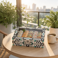 Boîtes à sushi personnalisées imprimées, en carton blanc de qualité alimentaire avec fenêtre transparente pour nigiri, sashimi, rouleaux, fournitures en gros pour fêtes