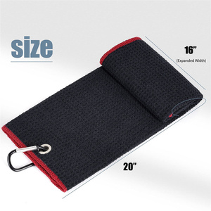 Serviette de <span class=keywords><strong>golf</strong></span> en microfibre 16x20 pouces, tissage gaufré, séchage rapide, avec mousqueton pour clubs de <span class=keywords><strong>golf</strong></span> - Product Image 5