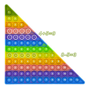 Jouet Pop It Fidget, jouet éducatif amusant pour la pratique de l'addition et de la soustraction de 1 à 12, jeu de bulles à presser pour soulager le stress - Product Image 5