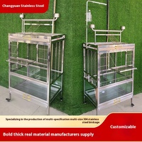 Cage à oiseaux en acier inoxydable résistante à la rouille avec verrouillage sécurisé pour perroquets, plateau d'alimentation pour animaux de compagnie, fourniture d'exportation, vente au détail