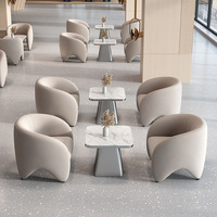 Ensemble de canapés modulaires en tissu de luxe léger et moderne pour négociations, usage commercial, bureaux, appartements et hôtels, avec table