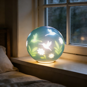 चमकदार एलईडी लाइट गार्डन प्लास्टिक फ्लैशिंग लालटेन बॉल घूर्णन टाइमर आउटडोर लैंप - Product Image 2