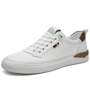 Zapatillas Blancas de Hombre de Piel con Tacón Bajo, Transpirables, para Caminar y Ocio - Product Image 5