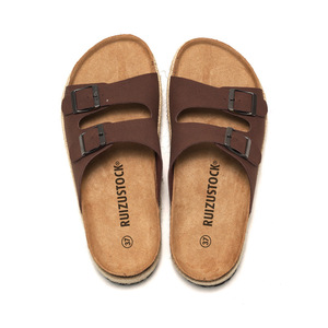 Playa con punta abierta de verano para mujer, zapatillas con doble hebilla, nueva tendencia de moda, <span class=keywords><strong>plataforma</strong></span> de corcho, diseño esmerilado trenzado acolchado - Product Image 5