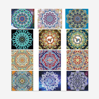Peinture murale en résine de diamant 5D luminescente de nuit, 100% diamant, mandala religieux, broderie florale, impression sur toile, mosaïque, décoration intérieure, personnalisée
