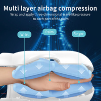 Masseur de main portable, thérapie thermique, appareil de compression d'air, équipement de massage des paumes et des doigts rechargeable