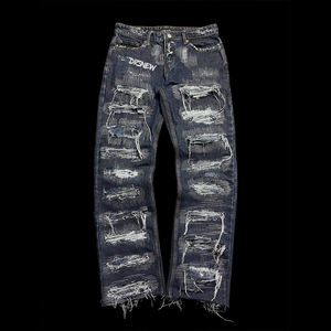 DiZNEW .2026 Jeans para <span class=keywords><strong>Hombre</strong></span>, Tela de Alta Calidad con Efecto Desgastado y Rasgado, Jeans Hip-Hop, Jeans Cargo para <span class=keywords><strong>Hombre</strong></span> - Product Image 1