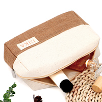 Logo personnalisé imprimé Eco toile coton Jute cosmétique maquillage toilette organisateur étui cadeau sac pochette