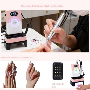Lampe de manucure rechargeable 2-en-1 avec lime à ongles électrique et dissolvant de vernis, sans chauffage, outil portable - Product Image 4