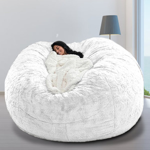 <span class=keywords><strong>Sofa</strong></span> besar dengan sarung bulu lembut, kursi Bean Bag bulat besar <span class=keywords><strong>Sofa</strong></span> tempat tidur