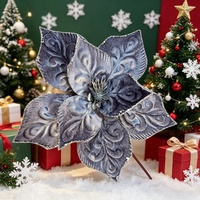 Fleurs de Noël en tissu imperméable réalistes faites à la main avec couleur personnalisée et design moderne pour des arrangements DIY durables