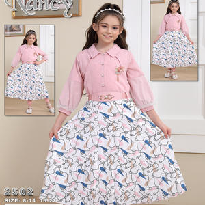 Robe d'été douce pour filles Nouvelle silhouette droite décontractée à la mode à imprimé formel au genou - Product Image 2