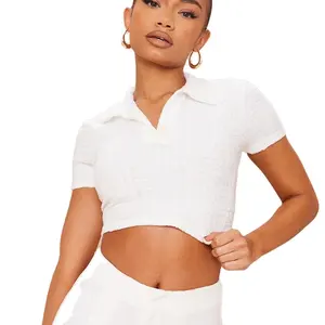 KY Femme Venta al por mayor <span class=keywords><strong>Toalla</strong></span> de <span class=keywords><strong>playa</strong></span> de microfibra personalizada Camisetas de mujer Crop <span class=keywords><strong>Polo</strong></span> Tank Tops Ladies Slim Fit Tight Short T-shirts - Product Image 1