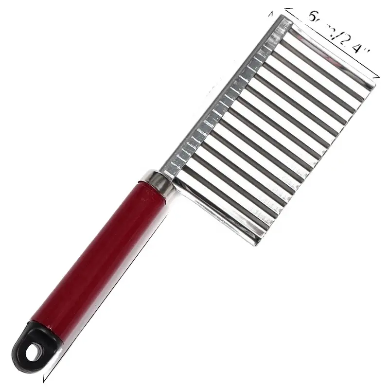 QY pasta verdura e frutta strumento per affettare le rughe patatine in acciaio inox coltello per affettare forniture da cucina