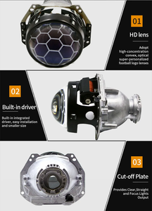 Lente de faro Bi HID de 3 ", función de haz alto-bajo, lente de fútbol para Hella 3R G5, retrofit de coche, serie <span class=keywords><strong>D</strong></span>, lente de proyector de faro de xenón - Product Image 5