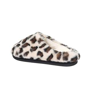 Pantoufles en fausse fourrure imprimé léopard pour femmes, chaussures d'intérieur douces et confortables, chaussures d'hiver chaudes, taille 4 - Product Image 3