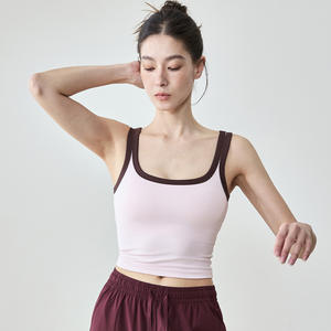 Ropa De gimnasio para mujer Ropa De <span class=keywords><strong>Nina</strong></span> Chaleco transpirable Slim Fit Beautiful Back Sports Tank Top-Color-Block U-Neck Fitness Bra - Product Image 4