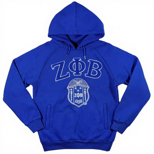 เสื้อฮู้ดดี้ปักลายเชนิลล์แบบกำหนดเองได้สำหรับขายส่ง Zeta Phi Beta แขนยาว มีกระเป๋าข้าง ผ้าฝ้าย 100% สีพื้น - Product Image 4