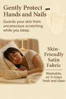 Mitaines de sommeil en satin doux, antidérapantes, ambidextres, anti-griffures, protégeant la peau de la griffure nocturne, ajustables, lavables en machine