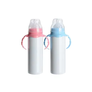 US warehouse BPA FREE 240ml 8oz stainless steel sublimation baby bottle baby feeding bottle with handle