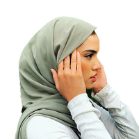 Hijab Premium, châles et écharpes chauds pour l'automne et l'hiver, en mousseline unie, long châle en mousseline, composition polyester polyamide mousseline