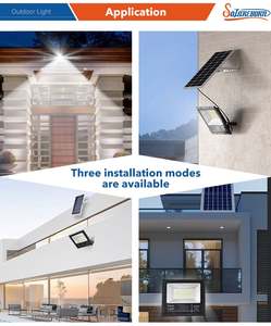 Projecteur solaire LED extérieur en aluminium, 3 niveaux de luminosité, 4 modes de détection, 1000W, double tête - Product Image 3