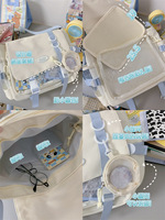 Sac messager en silicone style preppy avec rabat, grande capacité, transparent, avec breloque – Sac bandoulière et fourre-tout pour femme