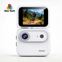 Mini caméra d'action WiFi stabilisée, écran 2,0 pouces, 1080P, grand angle 143°, charge rapide 1H, port Type-C, MicroSD 128 Go, étanche 10 m